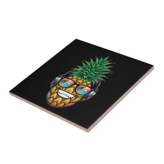 Ananas mit Brille Fliese (Seite)