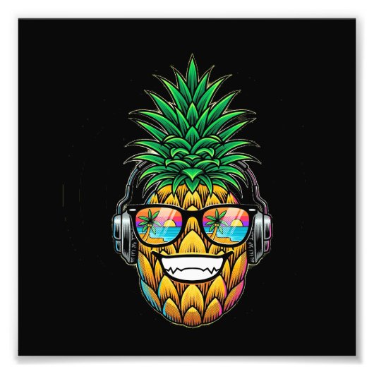 Ananas mit Brille Fotodruck (Vorne)