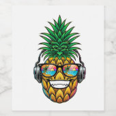 Ananas mit Brille Weinetikett (Einzelnes Label)