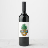 Ananas mit Brille Weinetikett (Vorderseite)