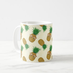 Ananas mit der Sonnenbrille handgemalt Kaffeetasse