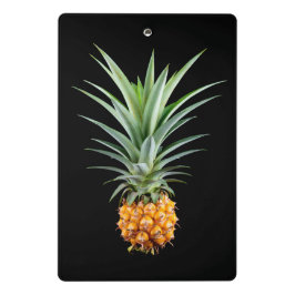 Ananas mit großen Haaren auf schwarzem Hintergrund Mini Klemmbrett