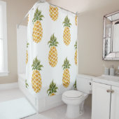 Ananas mit handgemalten Ananas, Aquarell. Duschvorhang (Beispiel)