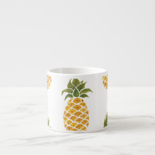 Ananas mit handgemalten Ananas, Aquarell. Espressotasse