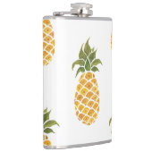Ananas mit handgemalten Ananas, Aquarell. Flachmann (Rechts)