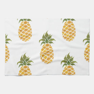 Ananas mit handgemalten Ananas, Aquarell. Geschirrtuch