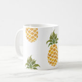 Ananas mit handgemalten Ananas, Aquarell. Kaffeetasse (Vorderseite Links)