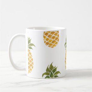 Ananas mit handgemalten Ananas, Aquarell. Kaffeetasse