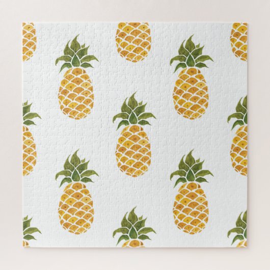 Ananas mit handgemalten Ananas, Aquarell. Puzzle (Vertikal)