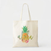 Ananas mit handgemeißeltem Aloha Tragetasche (Vorne)