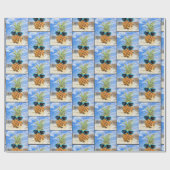 Ananas mit Herzsonne Geschenkpapier (Flach)