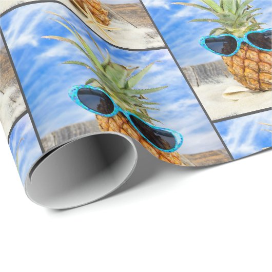 Ananas mit Herzsonne Geschenkpapier (Rolleneckpunkt)
