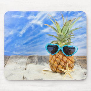 Ananas mit Herzsonne Mousepad
