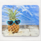 Ananas mit Herzsonne Mousepad (Vorne)
