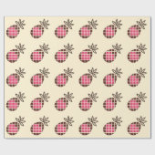 Ananas mit Schokolade und rosa Herzmuster Geschenkpapier (Flach)