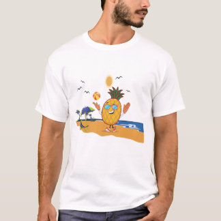 Ananas mit Sonnenbrille am Strand T-Shirt