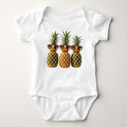 Ananas mit Sonnenbrille für diesen Sommer Baby Strampler (Vorderseite)