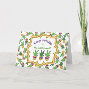 Ananas mit Sonnenbrille Geburtstag Karte