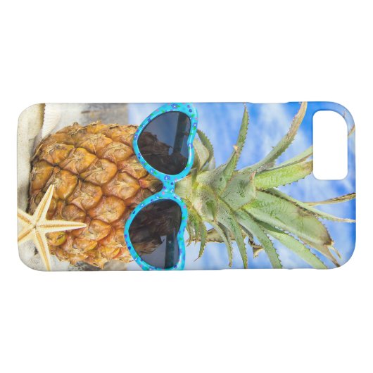 Ananas mit Sonnenbrille im Sand Case-Mate iPhone Hülle (Rückseite (Horizontal))