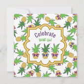 Ananas mit Sonnenbrille Muster Einladung (Vorderseite)