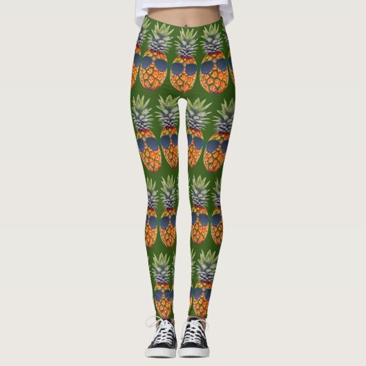 Ananas mit Sonnenbrille Muster-Feinschmecker Leggings (Vorderseite)
