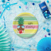 Ananas mit Sonnenbrille Pappteller (Party)