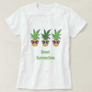 Ananas mit Sonnenbrille Süß Sommerzeit T-Shirt