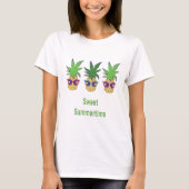 Ananas mit Sonnenbrille Süß Sommerzeit T-Shirt (Vorderseite)