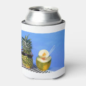 Ananas mit Sonnenbrille und Melone im Pool Dosenkühler (Kanne Vorderseite)