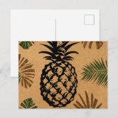 Ananas mit tropischen Blätter Postkarte (Vorne/Hinten)