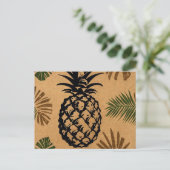 Ananas mit tropischen Blätter Postkarte (Stehend Vorderseite)