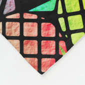 Ananas Moderner Mehrfarben-Monogramm-Name Schwarz Fleecedecke (Ecke)