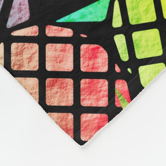 Ananas Moderner Mehrfarben-Monogramm-Name Schwarz Fleecedecke (Ecke)