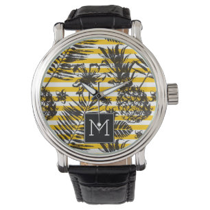 Ananas Monogramm Armbanduhr