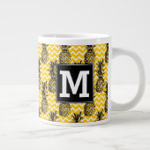 Ananas| Monogramm Jumbo-Tasse (Rechts)