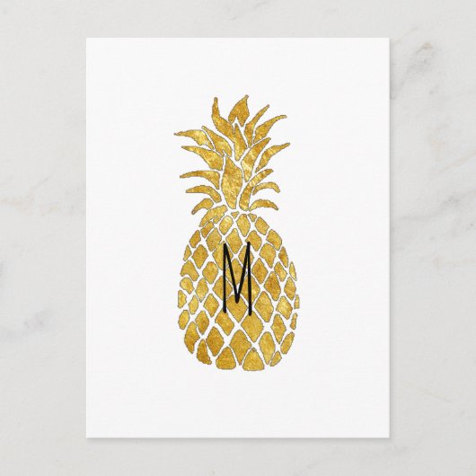 Ananas-Monogramm Postkarte (Vorderseite)
