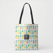Ananas Monogramm Sommer Frucht Muster Tragetasche Tasche (Vorderseite)