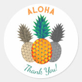 Ananas Motif Aloha Round Stickers (Vorderseite)