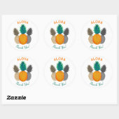 Ananas Motif Aloha Round Stickers (Blatt)
