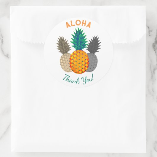 Ananas Motif Aloha Round Stickers (Tasche)