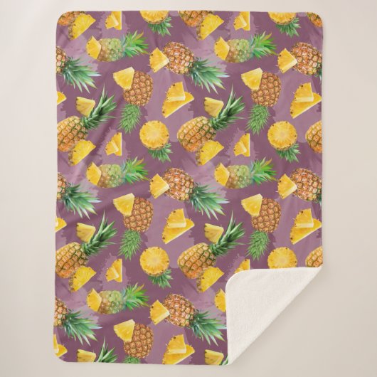 Ananas Muster 3 Sherpadecke (Vorderseite)