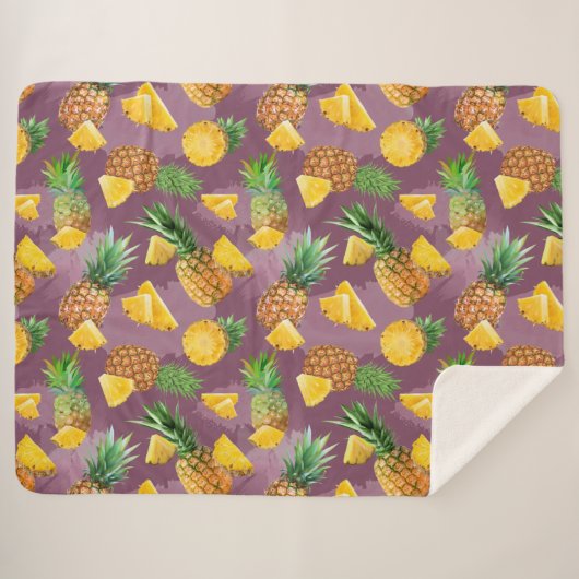 Ananas Muster 3 Sherpadecke (Vorderseite (Horizontal))