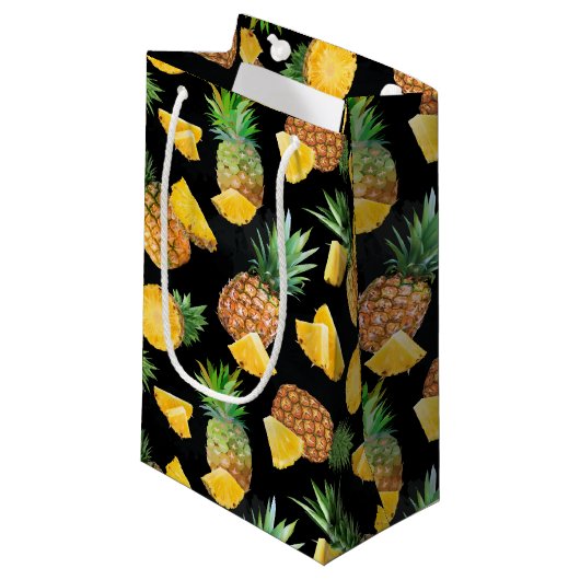 Ananas-Muster 8 Kleine Geschenktüte (Vorderseite Schrägansicht)