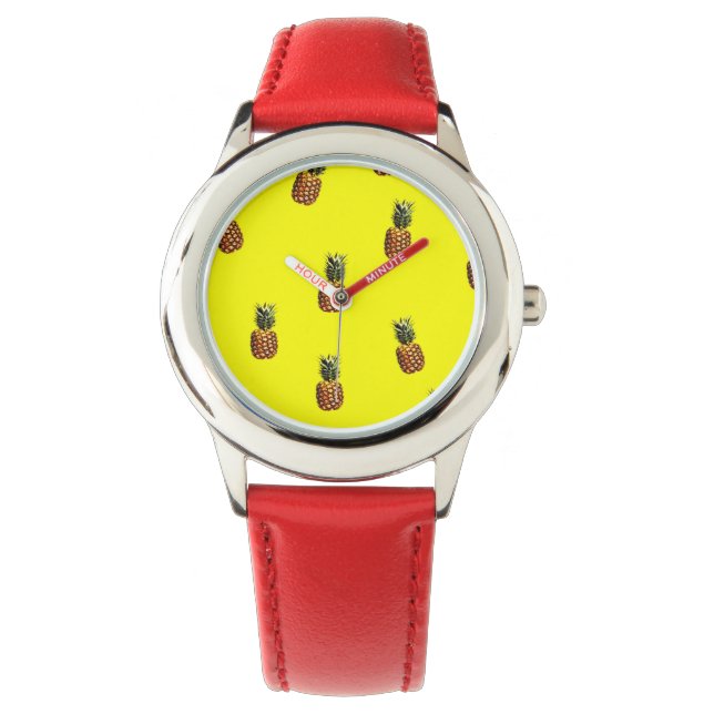 Ananas-Muster Armbanduhr (Vorderseite)