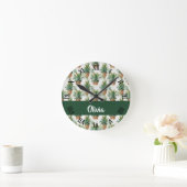 Ananas-Muster auf weiß Runde Wanduhr (Zuhause)