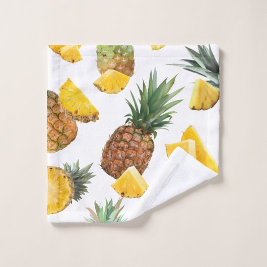 Ananas-Muster Badhandtuch Set (Waschlappen)