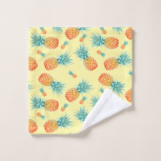 Ananas-Muster Badhandtuch Set (Waschlappen)