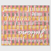 Ananas . Muster der Namen personalisiert Geschenkpapier (Flach)