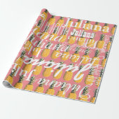 Ananas . Muster der Namen personalisiert Geschenkpapier (Ungerollt)