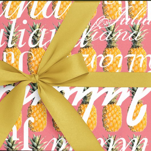 Ananas . Muster der Namen personalisiert Geschenkpapier